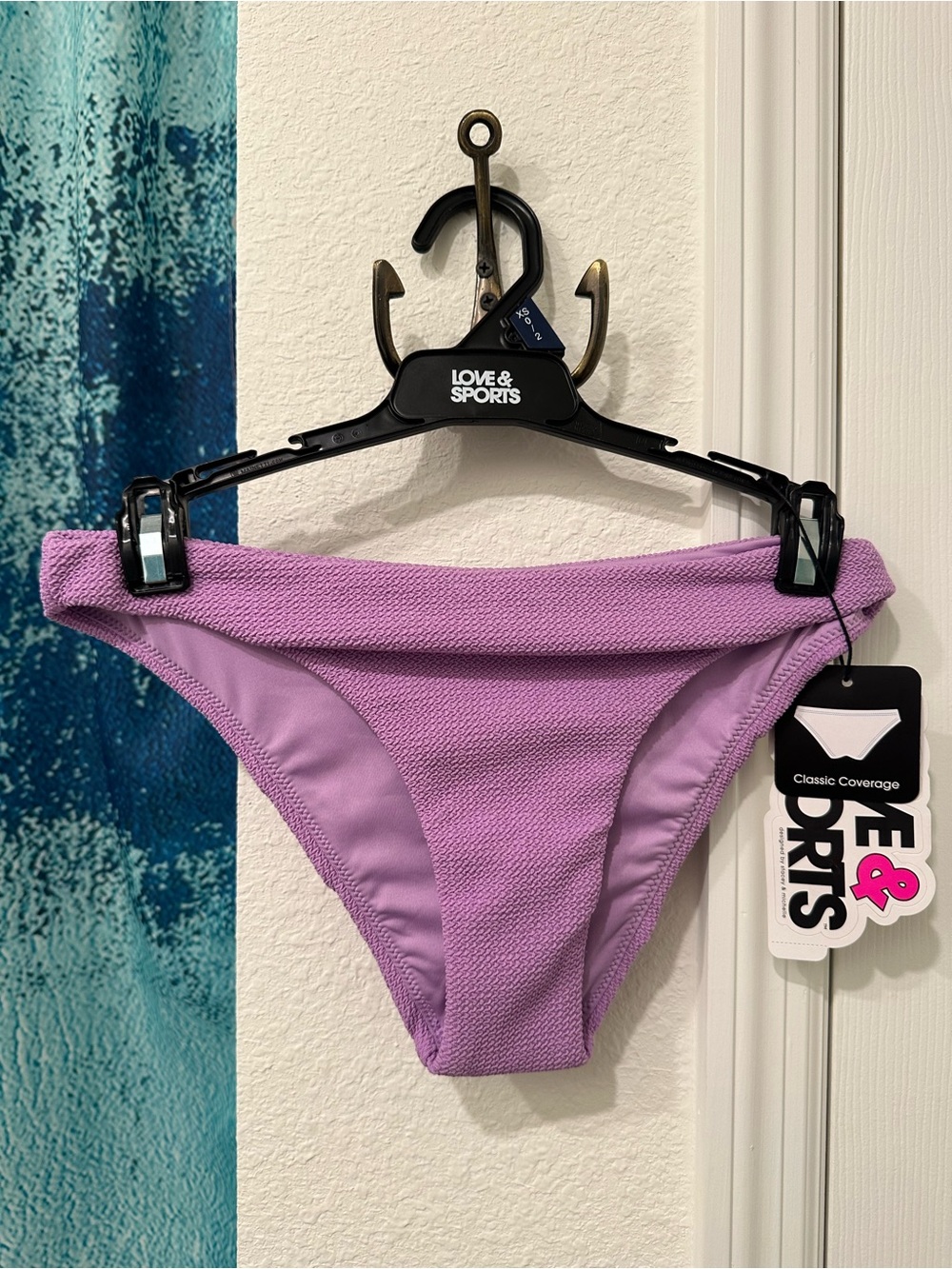 #38 LOVE & SPORTS Lavender Ribbed Bikini Bottom - Classic Coverage